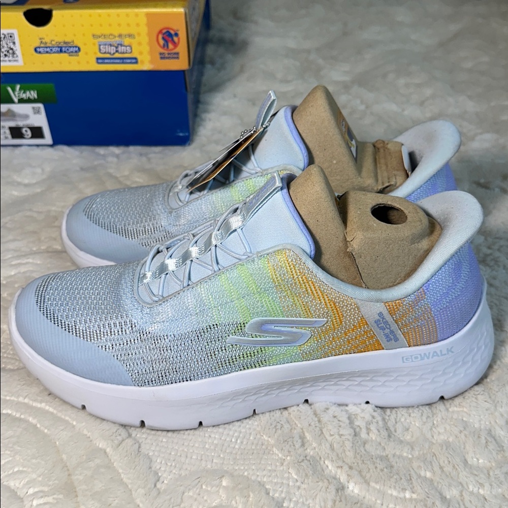 Skechers gowalk flex hands free slip-ins Light Blue and Yellow Athletic Sneakers